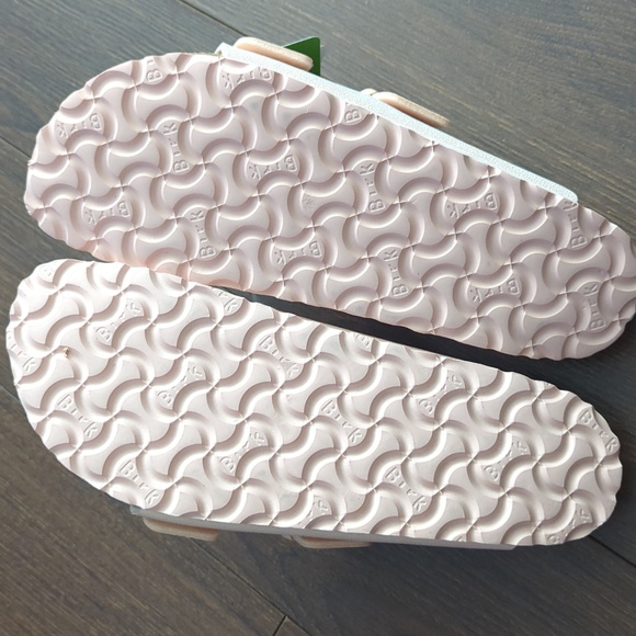 Birkenstock ARIZONA VEGAN Slide Sandals In OMBRE LIGHT ROSE - Picture 6 of 11